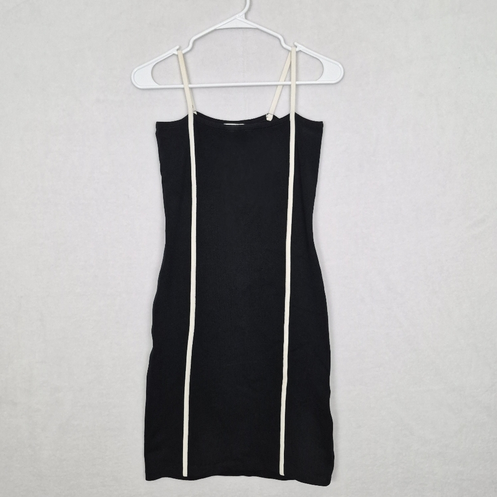 Bebe Moda Vintage Little Black Dress Small Pinstripe 90s Y2k Party Cocktail